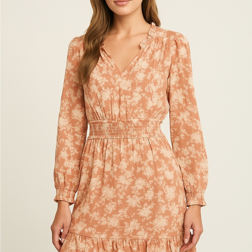 Blu Pepper Long Sleeve Floral Mini Dress - Size Small